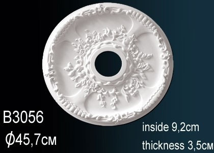 Декоративная потолочная розетка Перфект B3056 455 мм белая из полиуретана