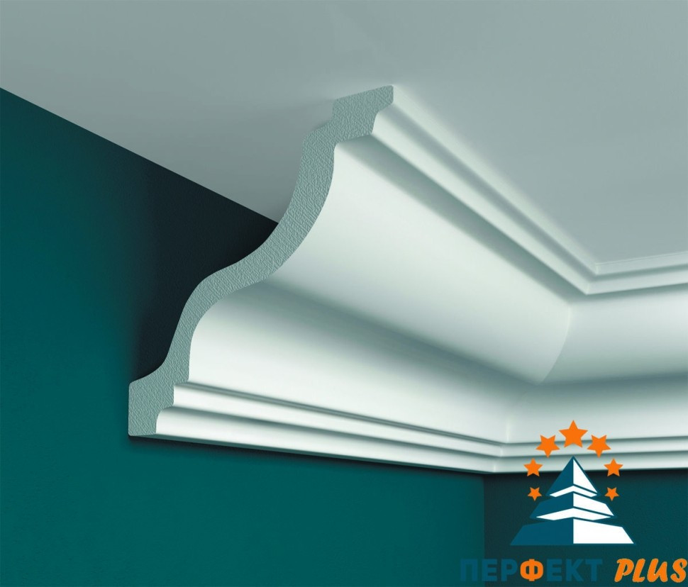 Заказать Потолочный плинтус Перфект Плюс P03 114 мм 200 см белый из ударопрочного полимера 