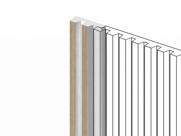 Финишный молдинг для стеновых панелей HiWood LF129A BR417N декорированный фитополимер 11х33.6х2700 мм