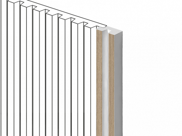 Финишный молдинг для стеновых панелей HiWood LF129B BR417N декорированный фитополимер 11х23.6х2700 мм