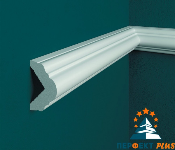 Потолочный плинтус Перфект Плюс P06 34 мм 200 см белый из ударопрочного полимера