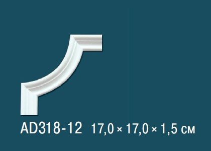 Заказать Декоративный угловой элемент с орнаментом Перфект AD318-12 170х170 мм белый из полиуретана 