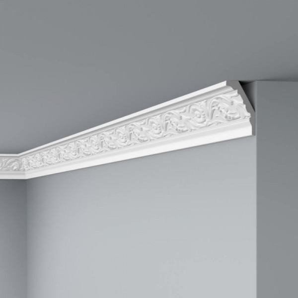 Декоративный потолочный плинтус NMC Decoflair E25 80х50 200 см белого цвета