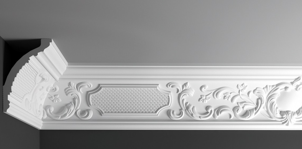 Заказать Потолочный плинтус 116х79 мм Де-Багет Декор ДП 31/140 белый полистирол 200 см 