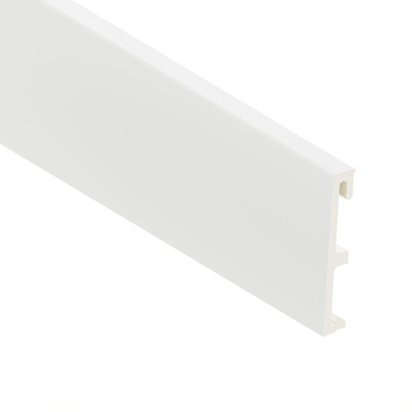 Напольный плинтус ПВХ 100 мм SALAG ALPHA Bialy AP11U1 белый 2.4 м