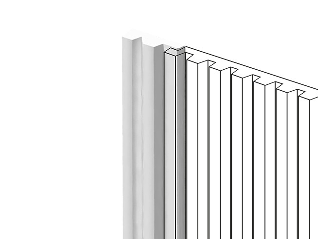 Заказать Финишный молдинг для стеновых панелей HiWood LF129A NP белый фитополимер 11х33.6х2700 мм 