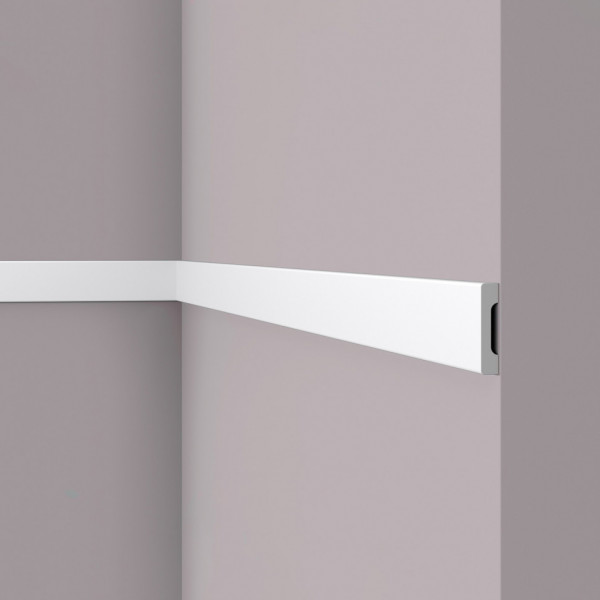 Декоративный молдинг NMC Wallstyl WD4 белый 58х12 мм 200 см белого цвета для потолка и стен