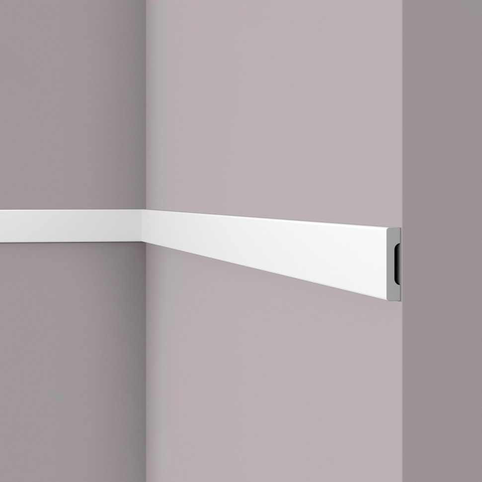 Заказать Декоративный молдинг NMC Wallstyl WD4 белый 58х12 мм 200 см белого цвета для потолка и стен 