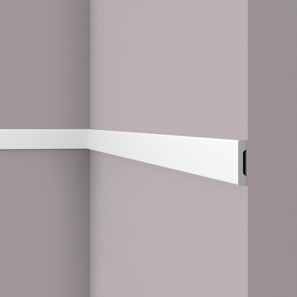 Декоративный молдинг NMC Wallstyl WD4 белый 58х12 мм 200 см белого цвета для потолка и стен