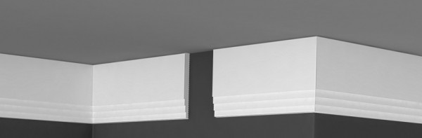 Потолочный плинтус 120х12 мм Де-Багет XPS П 12 120/12 белый полистирол 200 см