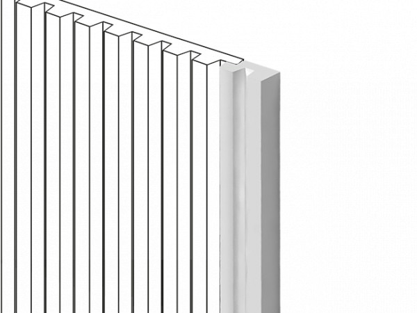 Финишный молдинг для стеновых панелей HiWood LF129B NP белый фитополимер 11х23.6х2700 мм