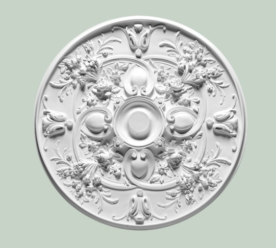 Потолочная розетка Orac Decor Purotouch R24 полиуретановая белая диаметром 79 см