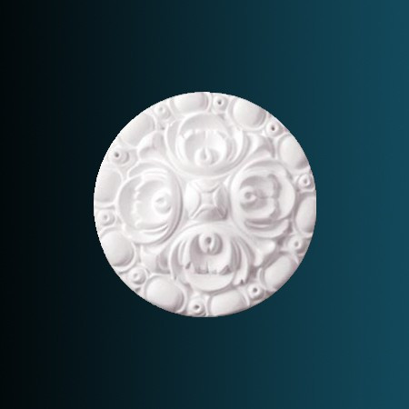 Декоративный орнамент Перфект G2048 130х130х26 мм белый из полиуретана