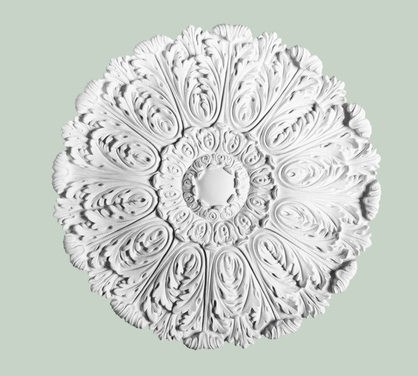 Потолочная розетка Orac Decor Purotouch R27 полиуретановая белая диаметром 75 см