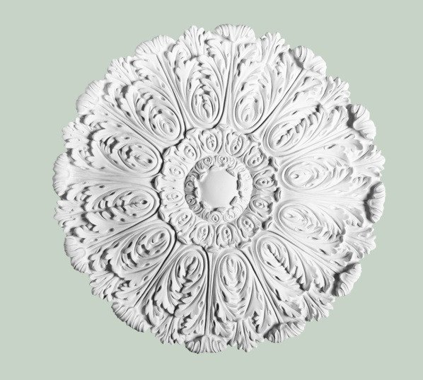 Потолочная розетка Orac Decor Purotouch R27 полиуретановая белая диаметром 75 см