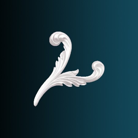 Заказать Декоративный орнамент Перфект G2341R 218х250х22 мм белый из полиуретана 