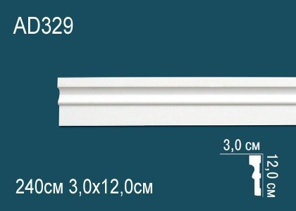 Декоративый молдинг Перфект AD329 120х30 мм 240 см белый из ударопрочного полимера