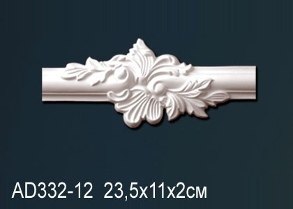 Заказать Декоративный угловой элемент с орнаментом Перфект AD332-12 235х110 мм белый из полиуретана 
