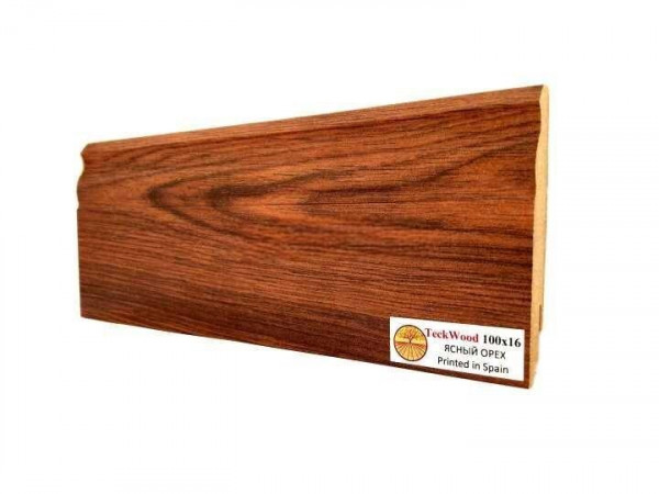 Напольный плинтус 100х16 мм Teckwood Ясный Орех МДФ 2.15 м