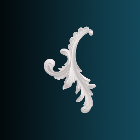 Декоративный орнамент Перфект G2342L 250х150х25 мм белый из полиуретана