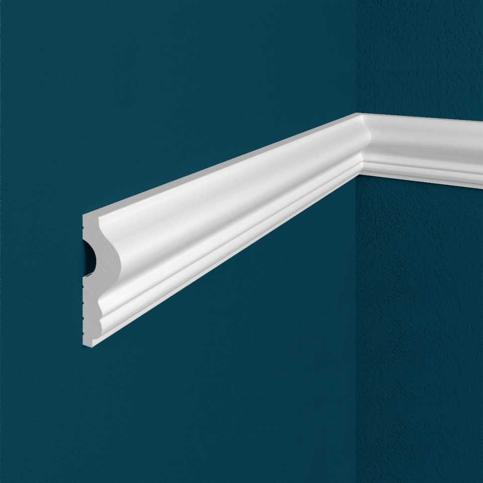 Заказать Декоративый молдинг Перфект Плюс P54 42х8 мм 200 см белый из ударопрочного полимера 