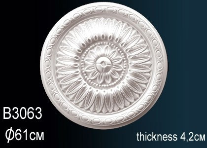 Заказать Декоративная потолочная розетка Перфект B3063 610 мм белая из полиуретана 